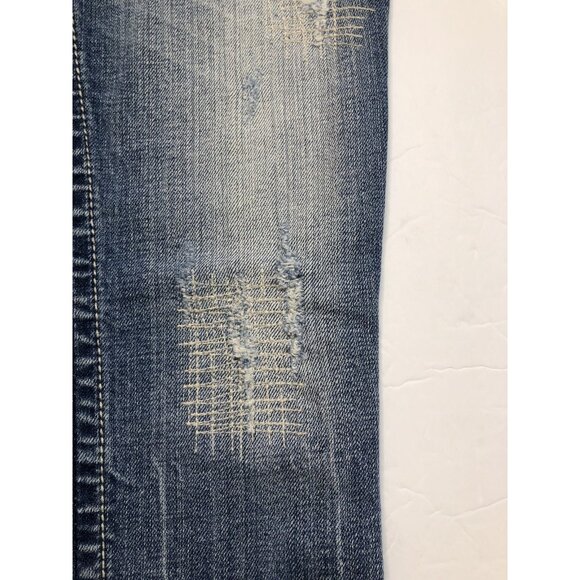 Miss Me Womens 26x19 Blue Denim Jeans Capri Distressed Angel Wings - Picture 8 of 10